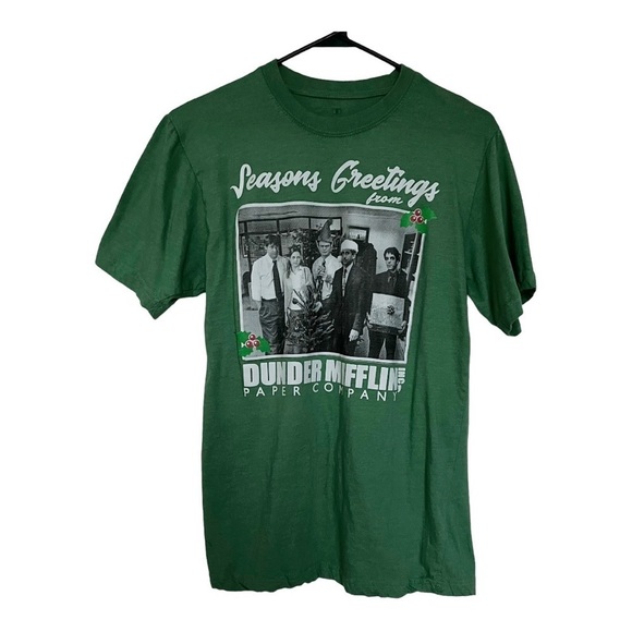 The Office Men's Tee Seasons Greetings From Dunder Mifflin Green T Shirt Size S - Picture 1 of 3